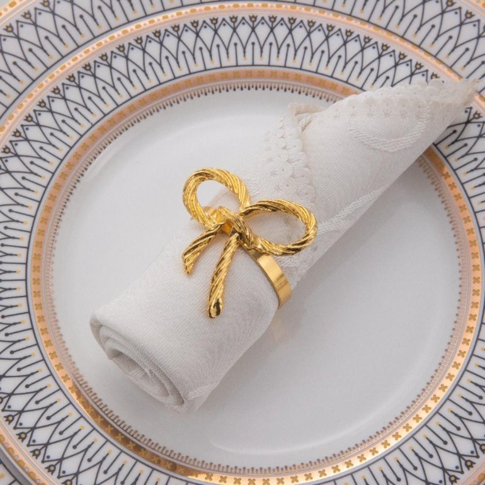 1/6/12pcs Metal Napkin Ring Buckles Gold Dinnig Table Decoration Exquisite Napkin Holder Kitchen