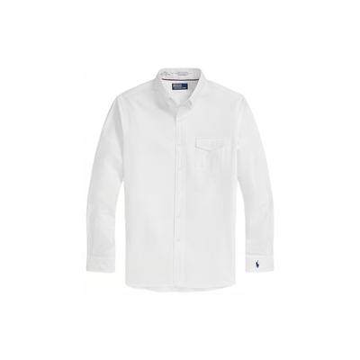 Polo SS23 Solid Logo Embroidered Long Sleeve Shirt Unisex Shirts White MNPOWOV16822167-100
