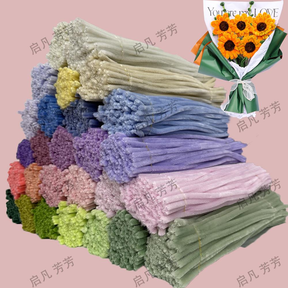 8mm Macaron Color Encrypted Twist Ties Chenille Stems for DIY Toys