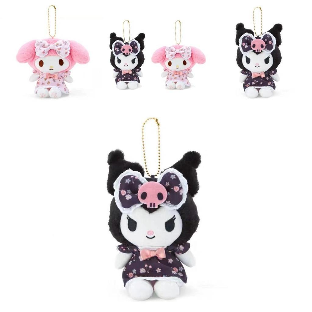 Очаровательное платье с цветочным принтом Куроми, плюшевая вешалка Sanrio, новый японский стиль, коллекционное