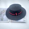 Hat multi-color striped M letter flat top top hat summer fashion travel shade sun protection big brim straw hat women
