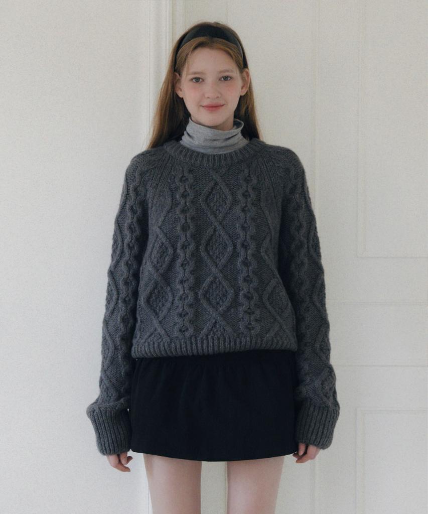 LETTERA [Unisex] Heavywool Alpaca Fisherman Knit_6Colors