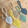 Hand-woven Curtain Tieback with Leaf Shape Tassel Pendant Curtain Holder Straps Living Room Curtain Decorative