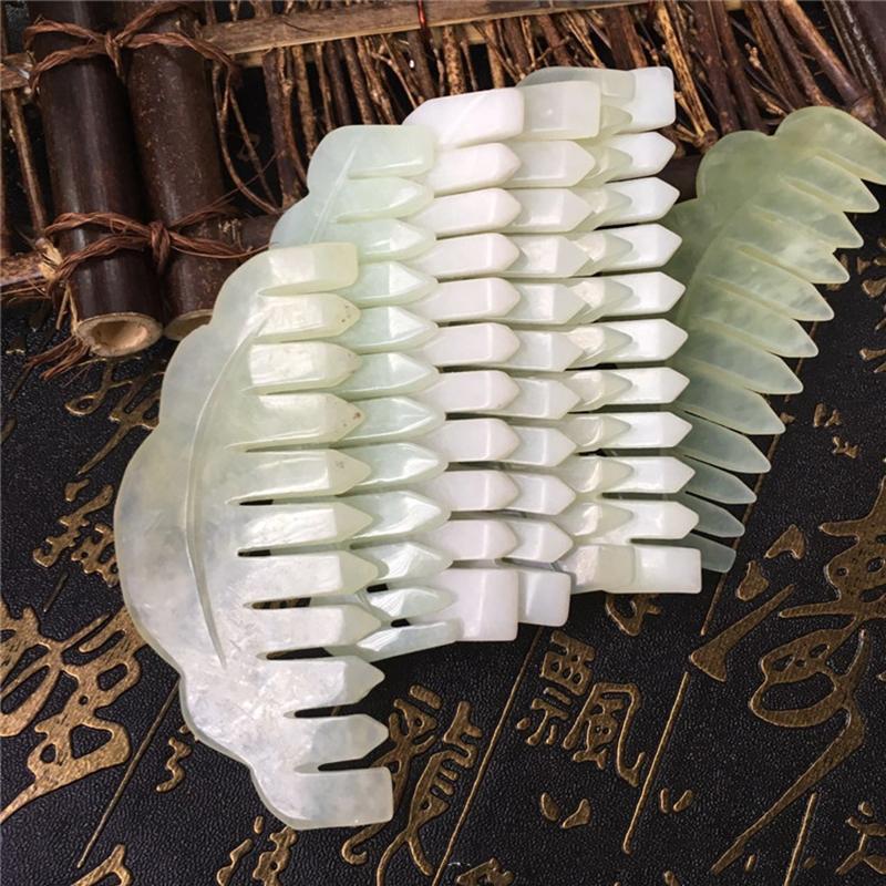 1Pc Nature Jade Comb Massage Spa Acupuncture Head Treatment Gua Sha Board