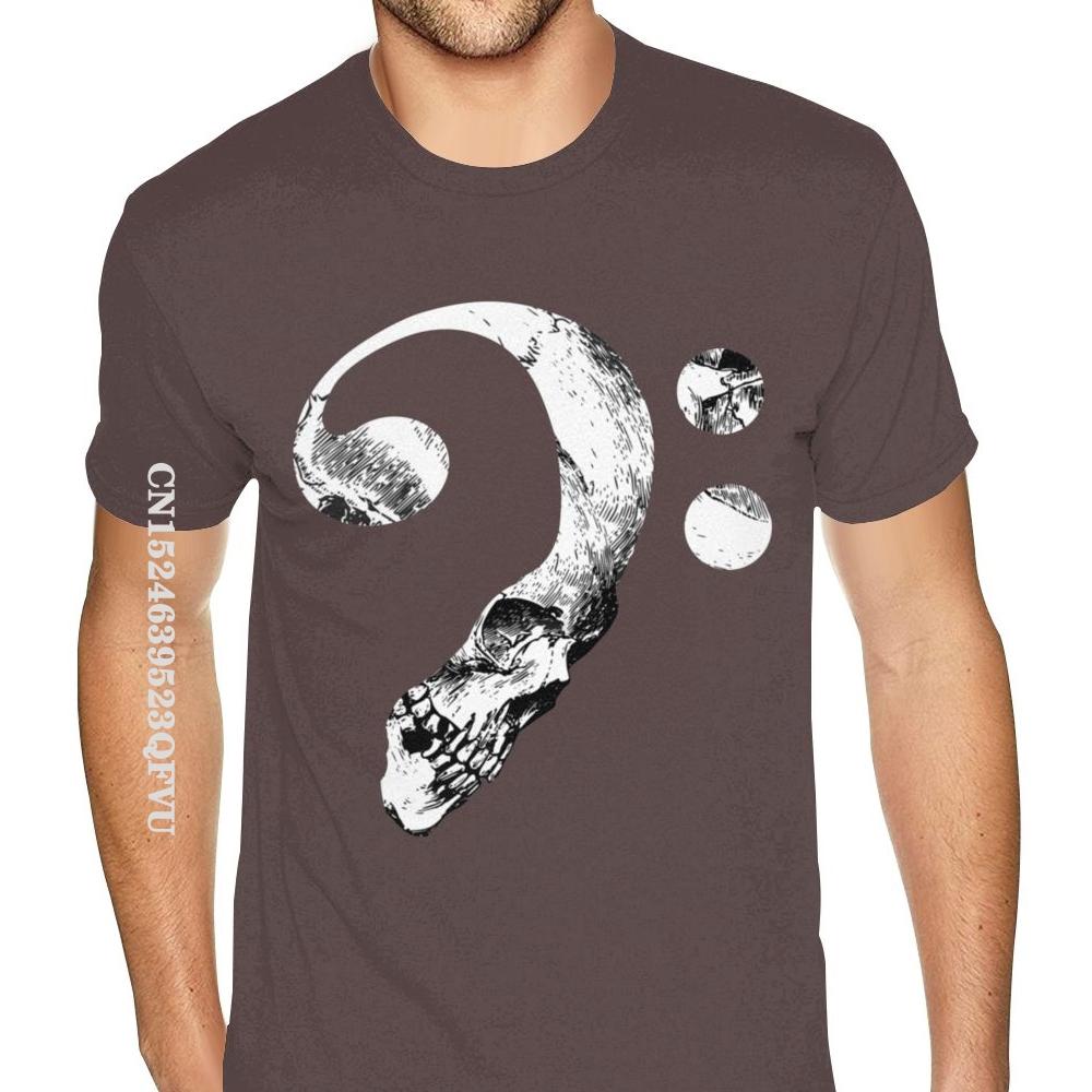 Басовый ключ череп ноты хлопок плюс размер для мужчин цветной индивидуальный большой размер аниме футболка мужские футболки английский стиль