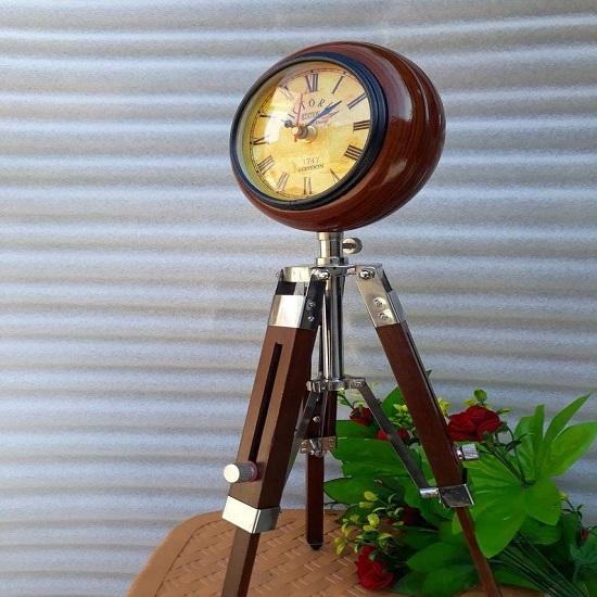 Victorian Stand Clock Wood Clock Tripod For Home Decor Look Analog Floor Clock Mother Day