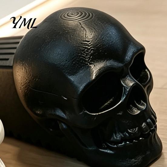 Spooky Skull Door Stopper Halloween Stopper, 3D Printed Plastic Wedge, Non Slip Novelty Gift Base, Decorative Stop for Home Gothic Room Accessory