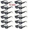 12 Piece Set of Small Frame Casual and Fashionable Sunglasses Black High-end Cool Glasses Suitable for Beach Travel