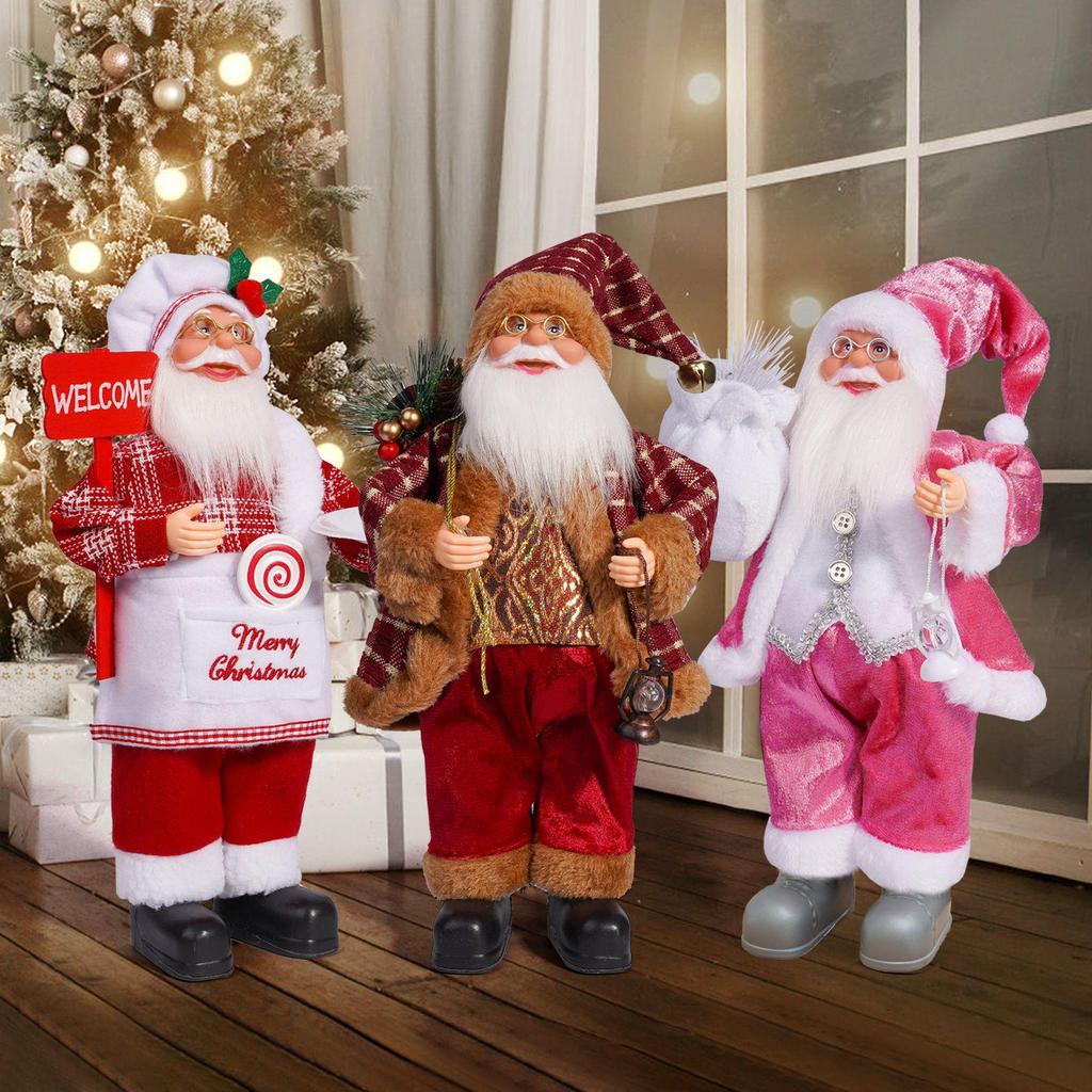 12-inch Cute Santa Claus Plush Toy - Christmas Window Display Ornament