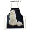 Cartoon Cute Cat Printed Sleeveless Apron Black Kitchen Apron Women Cooking Apron Home Baking Antifouling Antifouling Bib