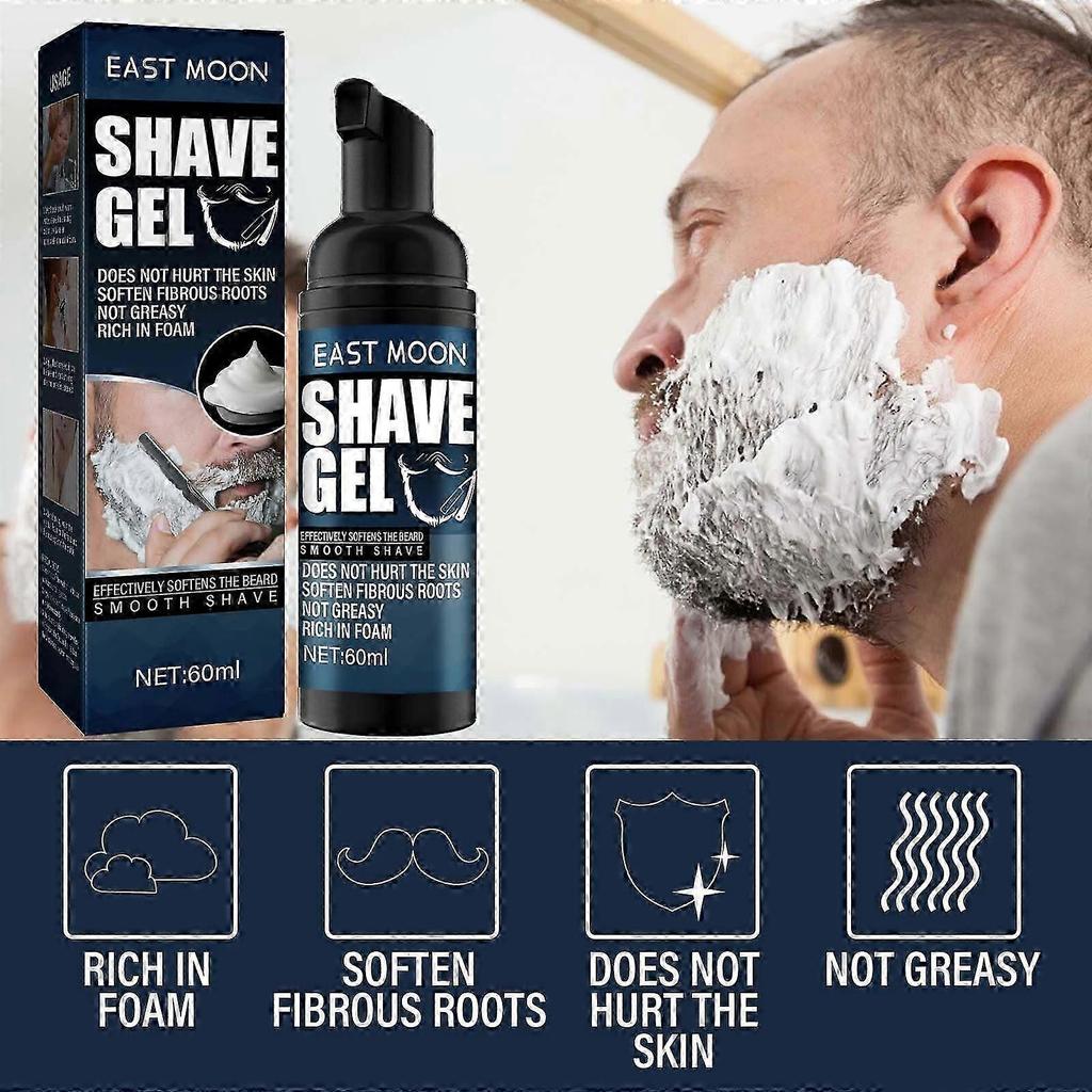 Men's Shaving Cream - Gentle, Moisturizing Foam for Softened Beard & Close, Comfortable Shave - Refreshing Skin Care in 60ml