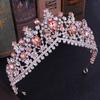 Европейский Красный Зеленый Кристалл Большая Корона Головной Убор Свадебные Аксессуары Для Волос Ювелирные Изделия Невесты Диадемы Короны Принцессы