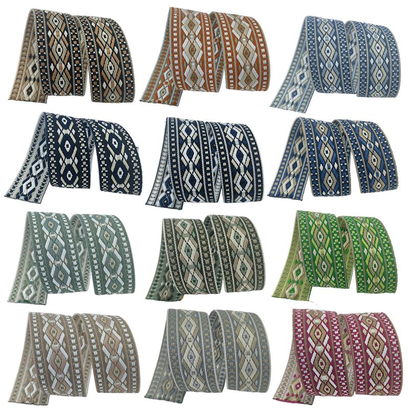 5cmx1Yard Ribbon Ethnic Style Woven Jacquard Craft Neckline Embellishment Garment Accessories Curtain Decor Multiple Colors