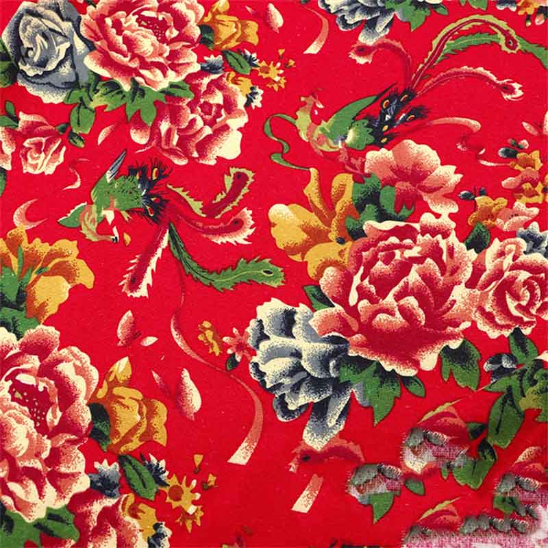 Хлопковая и льняная набивная ткань Ткань Богемная одежда Скатерть Стиль ретро Износостойкая и долговечная Штора Этнический стиль Красивый цвет