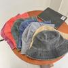 Korean Bucket Hat Vintage Washed Cowboy Fisherman Hat Couples Fashion Bucket Hat For Men Women Breathable Solid Color Beach Hat