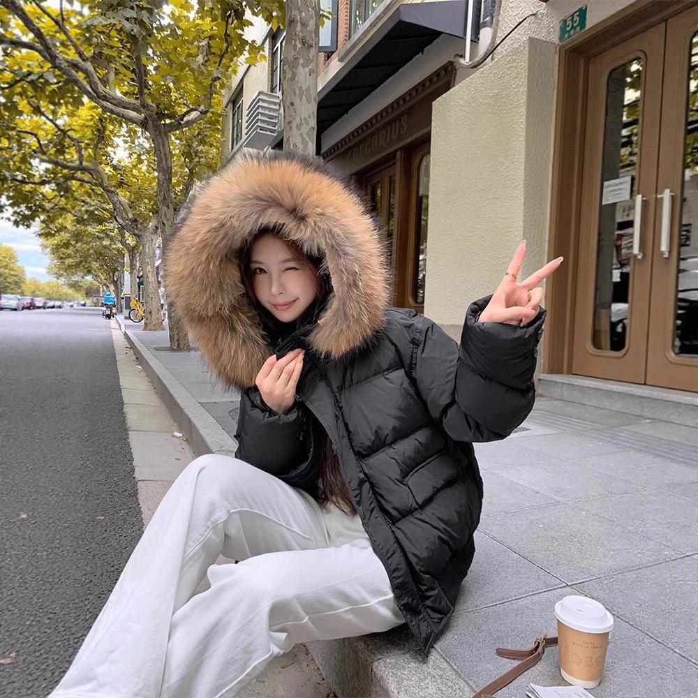 Женская новая куртка парка из высококачественной ткани с большим меховым воротником, защищающая от холода и ветра, легкая, утолщенная, пушистая и теплая, свободного кроя, в повседневном спортивном стиле