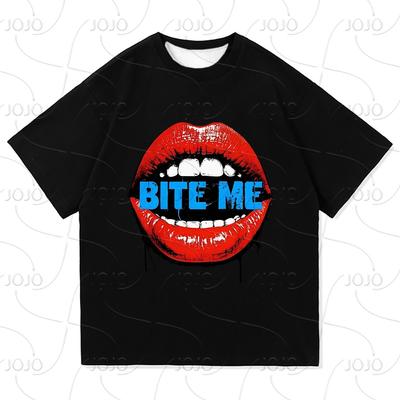 Футболка Reneé Rapp Bite Me 2025 Ретро Мода Мужская/женская Одежда Ретро Харадзюку Быстросохнущая Одежда Винтажные Хип-хоп Футболки