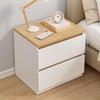 Modern Solid Wood Bedside Table with Double Drawers