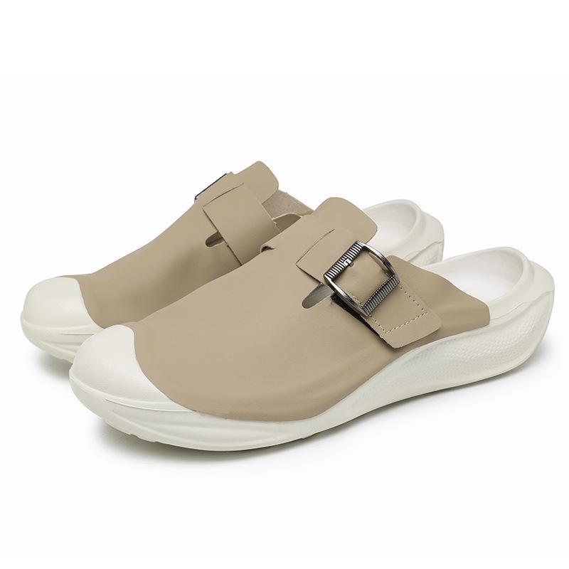 2025 Summer New Slippers Men's Korean Version Trendy Casual Lazy One Pedal Trendy Shoes Breathable Versatile Bag Head Half Drag