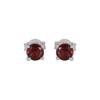 Faceted Red Garnet Silver Stud Earring 925 Sterling Silver Handmade Jewelry Gift For Her