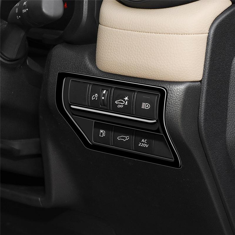 Powerful Car Headlight Adjustment Switch Button Frame Car Interior Trim Accessories For Toyota Prado LC250 2024 Glossy Black