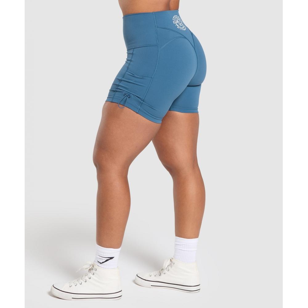 Gymshark Legacy Logo Tight Shorts Success Blue B7a4g Udbq