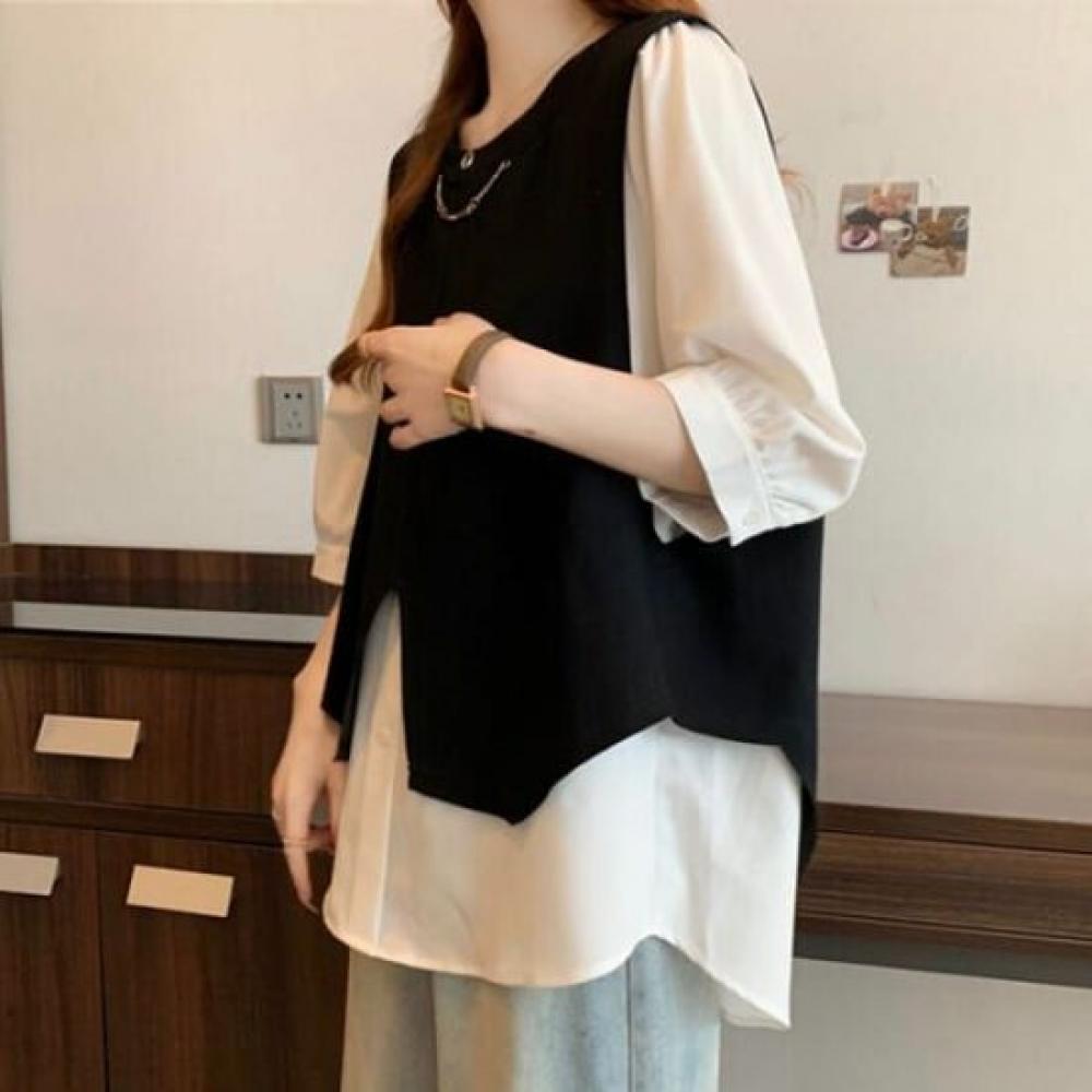 Navava VIntage Daily Two In One 3 4 Sleeve Blouse Nb2820
