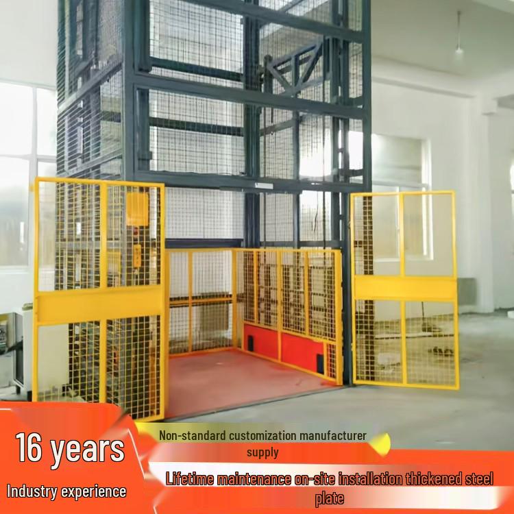 Outdoor Explosion-Proof Hydraulic Goods Lift with Electric Hoist for Warehouses