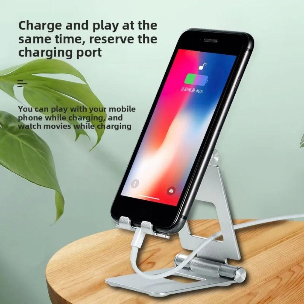 Aluminum Alloy Desktop Holder Stand Silicone Folding Stand Portable Mobile Phone Stand Desktop