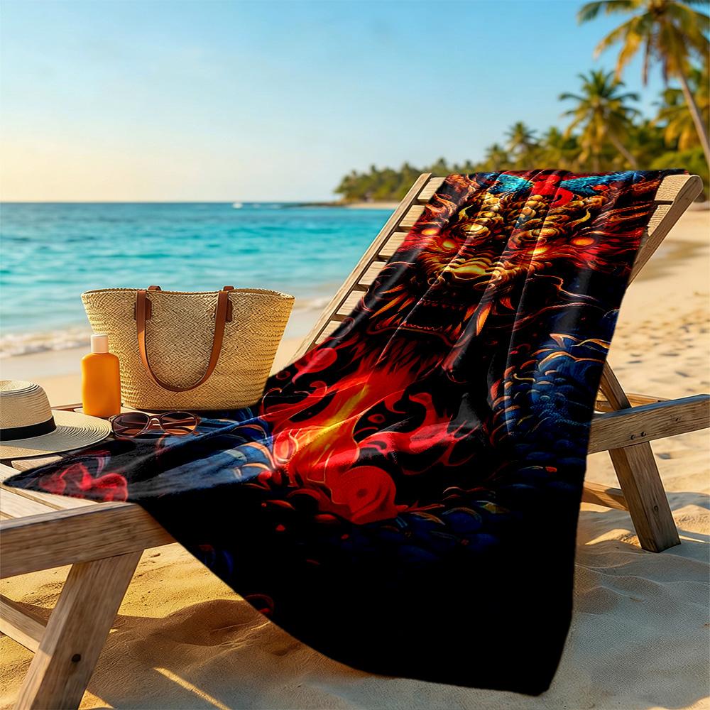 Dragon Beach Towel High Absorbency & Quick-Dry Comfortable Lightweight