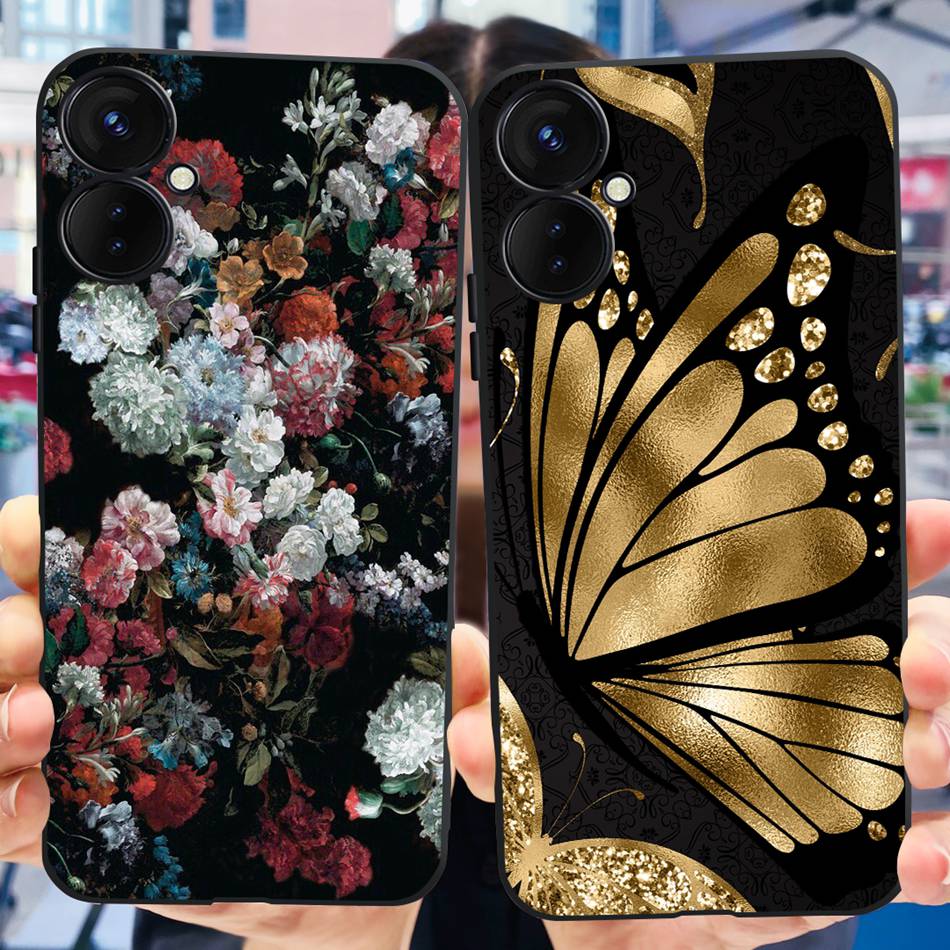 Для Tecno Spark 9 Pro KH7 KH7n Милый Мультяшный Чехол Для Телефона Для Tecno Spark 9Pro Черный Силиконовый Мягкий ТПУ Чехлы