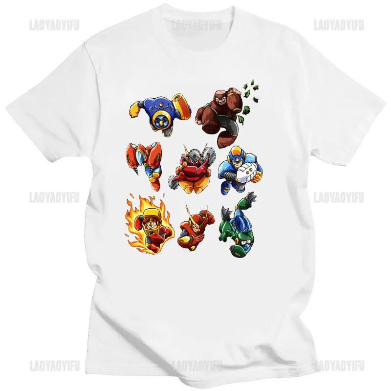 Официальная мужская футболка с выбором персонажа Megaman Футболка с принтом по видеоигре Mega Man Модная летняя хлопковая повседневная мужская футболка в подарок