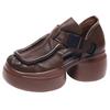 GKTINOO Retro Genuine Leather Thick Sole Platform Shoes Women 2025 Summer New Waterproof Comfort Round Toe Handmade Sandals