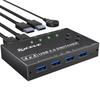 KCEVE USB Switch USB Switch 4 Inputs 4 Outputs 5Gbps Manual Switch for 4 Shared 4 USB USB Switch Supports 3.0, High-speed Transfer, PCs, Devices, Hub,