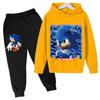 2026 Anime Sonics The Hedgehog Children's Sweater Suit Cartoon Pullover Boy Warm Sweater Hoodie+Sweatpants 2d Fashion Sportswear