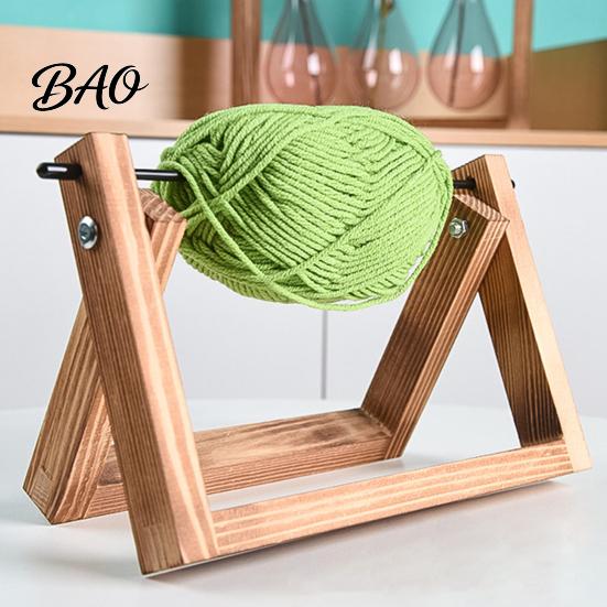 Craft Room Organization Accessories Wooden Crochet Yarn Holder, Rotatable Portable Organizer Rack, Stable Holder for Knitting Mortise And Tenon Frame