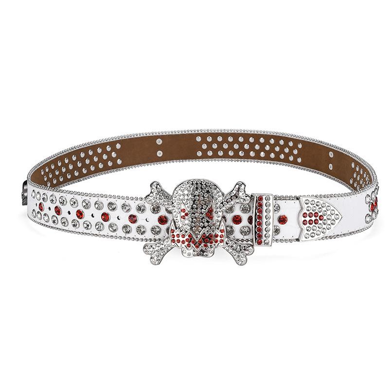 Пряжка с темным черепом, инкрустированная стразами, ремень высокого качества, полностью украшенный бриллиантами, хип-хоп, декоративный ремень для ночного клуба для мужчин и женщин