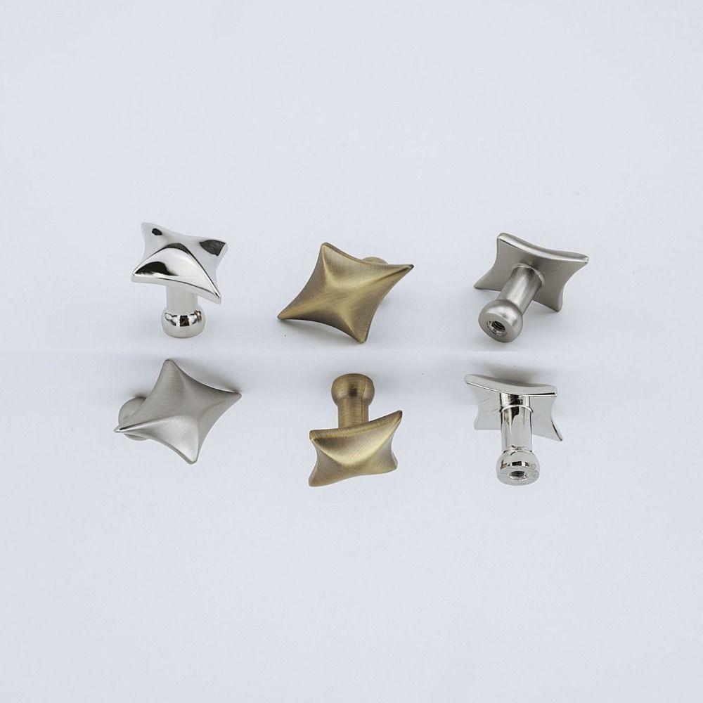 Zinc Zinc Zinc Alloy Cabinet Knobs Four Point Star Furniture Handles Storage Drawers