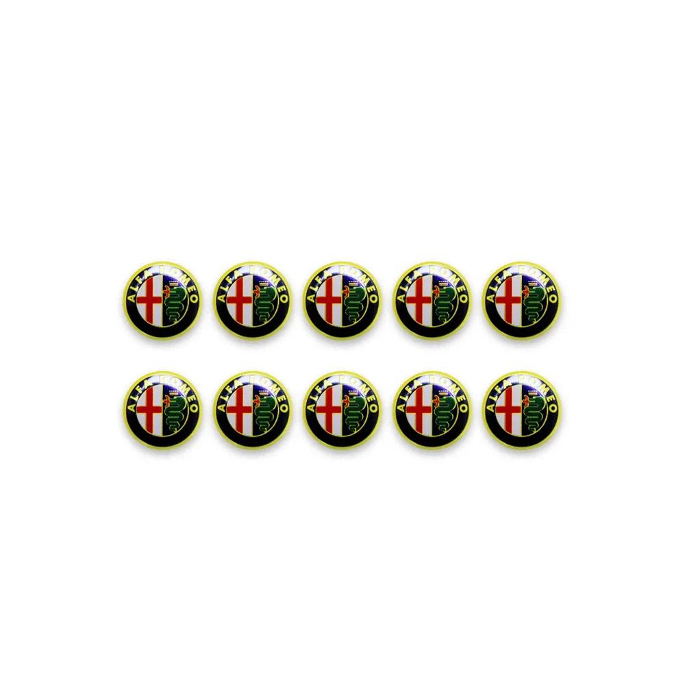 Car Stickers For Alfa Romeo 5/10PCS 14mm Car Remote Key Sticker RX Aluminum Badge For Alfa Romeo 159 Sportwagon Giulietta Mito 147