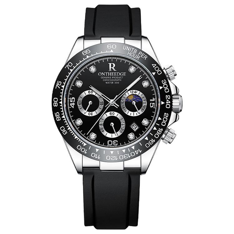 ONTHEEDGE Часы немеханические многофункциональные светящиеся в темноте секундомер водонепроницаемые мужские студенческие кварцевые часы лента