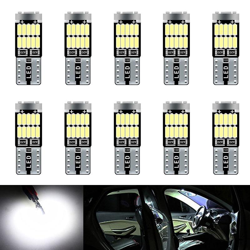 10 шт. T10 W5W 194 501 светодиодный Canbus без ошибок салонный свет автомобиля T10 26 SMD 4014 чип чистый белый подсветка приборов B