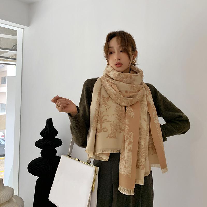 Роскошный зимний кашемировый шарф женский дизайн теплое пашминовое одеяло пончо шарфы женские шали накидки толстый платок буфанда