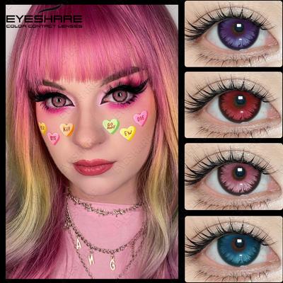 ТЕНИ ДЛЯ ВЕК 1 пара линз для глаз на Хэллоуин, линзы для косплея, линзы для аниме, аниме-аксессуары, черные линзы, красные линзы