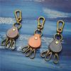 Retro Creative Leather Keychain with Logo and Metal Accents