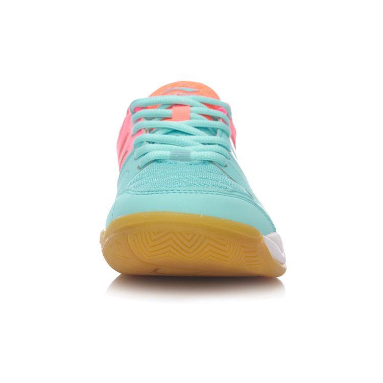 Li Ning Attack износостойкие нескользящие низкие кроссовки для бадминтона женские туфли синие оранжевые AYTM054-4