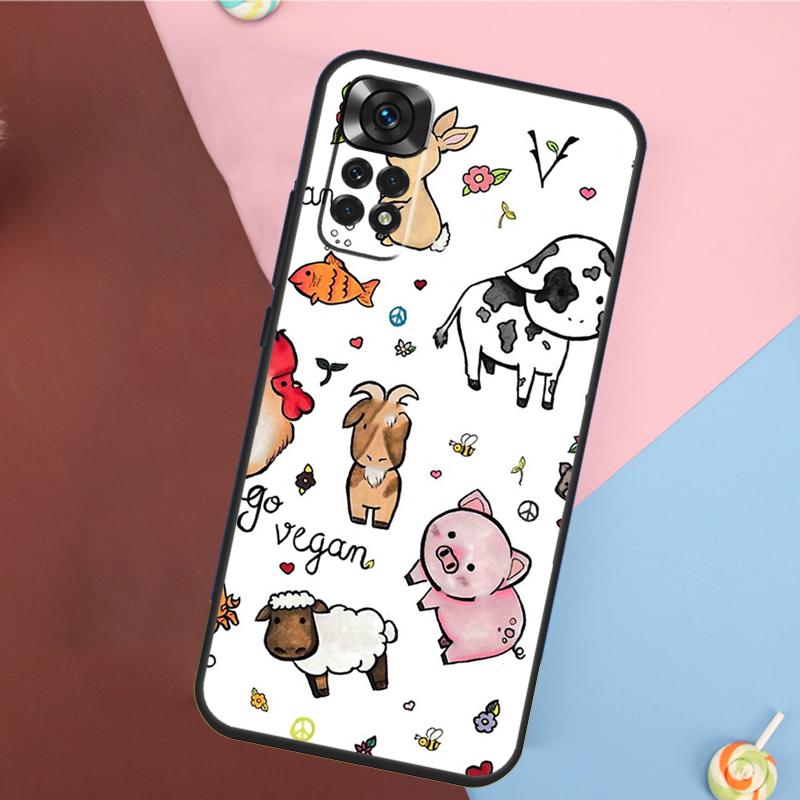 Веганский чехол с рисунком для Xiaomi Redmi Note 14 13 Pro 12 11 9 10 9S 10S 11S 12S Redmi 14C 10C 12C 13C