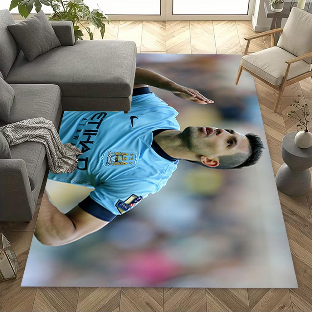 Dynamic Soccer Player Artwork Area Rug Suitable for Study room Bedrooms Dining Room Outdoor Antislip Carpet Decorate Offices Best for Christmas