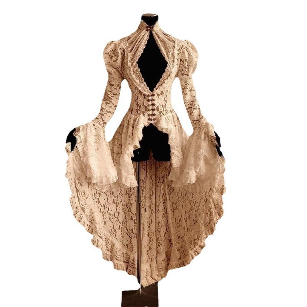 Lace Gothic Dress Floral Lace Cosplay Dress Maxi Dress Renaissance Dress Vintage