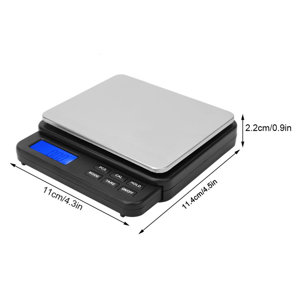 High Digital Kitchen Scale Electric Weighing Scale with Blue Backlit Display 1000g/0.