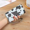 2024 Summer Korean-Style Contrast Cow Pattern Multi-Compartment Long Wallet